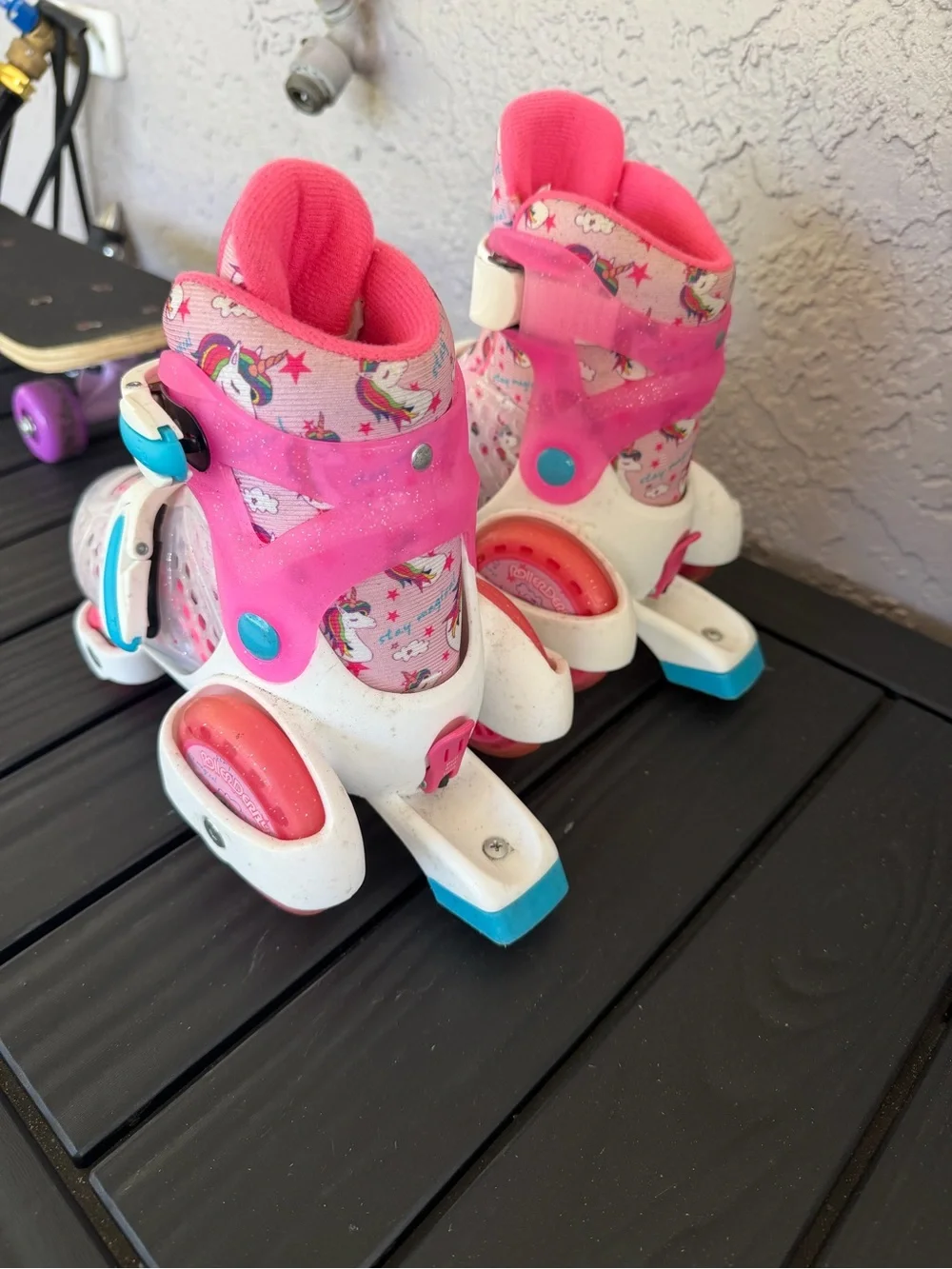 RD Kids' Pink Unicorn Adjustable Inline Skates